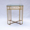 Mayan Sun Ceramic and Mosaic Side Table - No. 2 | Tables by Clare and Romy Studio. Item made of brass with stoneware works with boho & mid century modern style