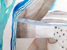 watercolour collage, abstract landscape painting on paper | Paintings by Valeria Kondor. Item composed of paper in contemporary or eclectic & maximalism style