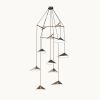 Emily V8 Pendant Light – Gold Semi-Matte | Chandeliers by MOSS Objects. Item made of oak wood with steel works with contemporary & modern style