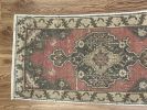 Hand-woven Turkish Rug Doormat| 1.7 x 3.2 | Small Rug in Rugs by Wool and Rug. Item composed of wool in boho or contemporary style