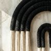 Black & Cream Macrame Wall Hanging, Modern Boho Fiber Art | Wall Sculpture in Wall Hangings by Sarmal Design. Item made of cotton & fiber compatible with boho and minimalism style