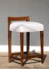 Set of 8 Exotic Argentine Rosewood Counter Stools | Dining Chair in Chairs by Costantini Design. Item made of wood with fabric works with minimalism & contemporary style