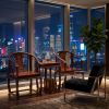 Legacy Royal Ming Style Scholar Horseshoe Armchair Trio Set | Chairs by Dynasty Artisan. Item composed of wood compatible with contemporary and eclectic & maximalism style