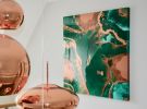 Emerald Bey | Oil And Acrylic Painting in Paintings by Skevi - Your Abstract Artist. Item composed of wood and synthetic