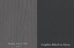 DK-95 Desk Arc Shaped in Smoke Gray Ash | Tables by Antoine Proulx Furniture, LLC. Item made of wood & steel