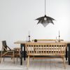 Floral Steel Wire Mesh Pendant Light #4  30"w x 11" h | Sculptures by Anne Lindsay Studio. Item made of steel compatible with contemporary and industrial style