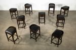 Contemporary Counter Stool in Wood and Leather by Costantini | Chairs by Costantini Design. Item composed of wood and leather in contemporary style