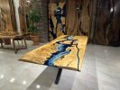 Epoxy Dining Table, Custom Poplar Epoxy Table | Tables by Gül Natural Furniture. Item composed of wood compatible with industrial and art deco style