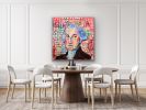 Pop Art George Washington Portrait | Mixed Media in Paintings by Leanne Pitman. Item composed of canvas compatible with contemporary style
