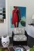 'Straw Hat Blowing', 60"x48" original oil painting | Oil And Acrylic Painting in Paintings by T.S. Harris aka Tracey Sylvester Harris. Item made of synthetic