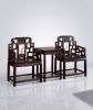 Legacy Ming Style Taishi Armchair Trio Set with Marble Inlay | Chairs by Dynasty Artisan. Item composed of wood in contemporary or eclectic & maximalism style