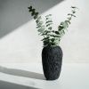 Tapered Vase in Textured Black Concrete | Vases & Vessels by Carolyn Powers Designs. Item composed of concrete and glass in minimalism or contemporary style