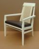 Bow-Back Arm Chair: Bleached Hard Maple With Leather Seat | Armchair in Chairs by CraftsmansLife: Donald DiMauro Woodwork & Design. Item made of maple wood with leather