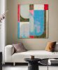 The Maze Blue and Pink | Oil And Acrylic Painting in Paintings by Ronald Hunter. Item made of canvas works with contemporary & industrial style