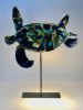 Honu - Hawaiian green sea turtle,  18"  x 23" | Sculptures by Rick Strini | Private Residence in Paia. Item made of glass