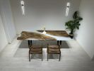 Gray Epoxy Walnut Dining Table, Resin River Wood Table Top | Tables by Tinella Collection. Item composed of walnut compatible with minimalism and contemporary style