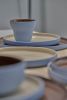 Handmade Porcelain Coffee Cup. Pear shaped. Forget-me-Not/Ch | Drinkware by Creating Comfort Lab. Item made of ceramic compatible with contemporary and mediterranean style