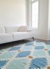 Blue Diamonds Handwoven Area Rug | Runner Rug in Rugs by Mumo Toronto. Item made of fabric