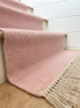 Handwoven Pink Wool Stair Runner Rug | Rugs by Evergreen Carpets. Item composed of wool compatible with boho and minimalism style