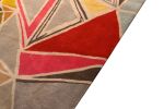 Rug & Kilim’s Mid-Century Modern Rug Geometric Gray Red Wool | Area Rug in Rugs by Rug and Kilim