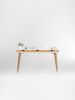HEIM - White wooden desk with solid oak drawers, mid century | Tables by Mo Woodwork. Item made of oak wood