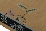 Rug & Kilim’s Chinese Art Deco Rug with Camel Field and Blue | Area Rug in Rugs by Rug and Kilim
