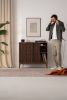 TONN HIGH 101 - Record player stand, vinyl record storage ma | Media Console in Storage by Mo Woodwork. Item composed of oak wood in minimalism or mid century modern style