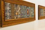 Odyssey Wall Sculpture | Mosaic in Art & Wall Decor by Clare and Romy Studio | Museum Art Source, Evansville Museum of Arts, History & Science in Evansville. Item made of oak wood & stoneware compatible with boho and mid century modern style