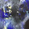 Black & Blue | Oil And Acrylic Painting in Paintings by Viktoria Ganhao. Item composed of canvas and synthetic