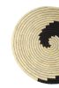 Handmade Natural Grass Round Black & Beige Woven Wall Basket | Decorative Bowl in Decorative Objects by Amara. Item made of fiber works with boho & mid century modern style