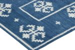 Rug & Kilim’s Contemporary Dhurrie Rug in Blue with White | Area Rug in Rugs by Rug and Kilim
