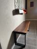 Black Walnut Live Edge Entryway Bench | Benches & Ottomans by Lock 29 Design. Item composed of walnut and steel in minimalism style