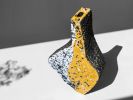 Large Brutalist Concrete Floor Vase, Textured Art Object | Sculptures by Donatas Žukauskas. Item composed of cement and paper in minimalism or contemporary style