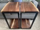 Live-Edge Walnut C-Table | Side Table in Tables by Hazel Oak Farms. Item composed of walnut & steel compatible with minimalism and mid century modern style