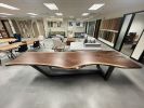 Live Edge Black Walnut Dining Table 398 | Conference Table in Tables by KC Custom Hardwoods. Item made of walnut with steel works with contemporary & modern style