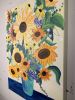 "Sunflowers" Floral Sunflower Painting | Oil And Acrylic Painting in Paintings by Mandy Martin Art. Item made of canvas