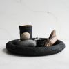 Coffee Table Tray in Textured Carbon Black Concrete | Decorative Tray in Decorative Objects by Carolyn Powers Designs. Item composed of concrete in minimalism or contemporary style