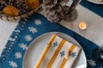 Izamna Handwoven Stripe Napkins (Set of 2) - YELLOW | Linens & Bedding by Routes Interiors. Item composed of cotton in boho or eclectic & maximalism style