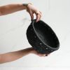 Centerpiece Bowl in Black Concrete with Gunmetal Accent | Decorative Bowl in Decorative Objects by Carolyn Powers Designs. Item made of brass with concrete works with minimalism & contemporary style