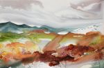 Autumnal No. 32 : Original Watercolor Painting on Canvas | Paintings by Elizabeth Becker. Item made of canvas works with minimalism & contemporary style