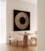Gold and Black 3D Textured Painting | Oil And Acrylic Painting in Paintings by Berezart. Item made of canvas compatible with minimalism and contemporary style