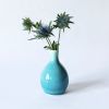Teal Porcelain Crackle Bud Vase | Vases & Vessels by Tina Fossella Pottery. Item made of ceramic