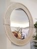 Raffia Mirror, Single Round Raffia Mirror, Boho Mirror, Wall | Decorative Objects by Magdyss Boutique | Soseaua Nordului 96E, Bucharest in București. Item composed of wood and cotton in boho or minimalism style