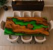 Green Epoxy Dining Table, Resin River Epoxy Table | Tables by Innovative Home Decors. Item composed of wood compatible with country & farmhouse and art deco style