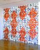 Orange and Blue Patterned Wall Mural | Murals by Margaret Lanzetta | Queens Museum in Queens. Item composed of synthetic