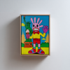 Mr. Fivebunny in Simulacrland: New York | Oil And Acrylic Painting in Paintings by Berezart. Item composed of canvas in contemporary or urban style