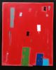 Red in city II | Oil And Acrylic Painting in Paintings by Luis Medina. Item made of canvas compatible with minimalism and contemporary style