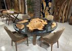 Custom Epoxy Round Dining Room Table | Dining Table in Tables by Gül Natural Furniture. Item made of wood works with contemporary & country & farmhouse style