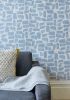 Metolius Chatty Azurite Blue Wallpaper | Wall Treatments by Metolius. Item composed of fabric & paper