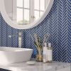 Tile Club Blue Deco Herringbone Glass Mosaic Tile | Tiles by Tile Club. Item composed of ceramic